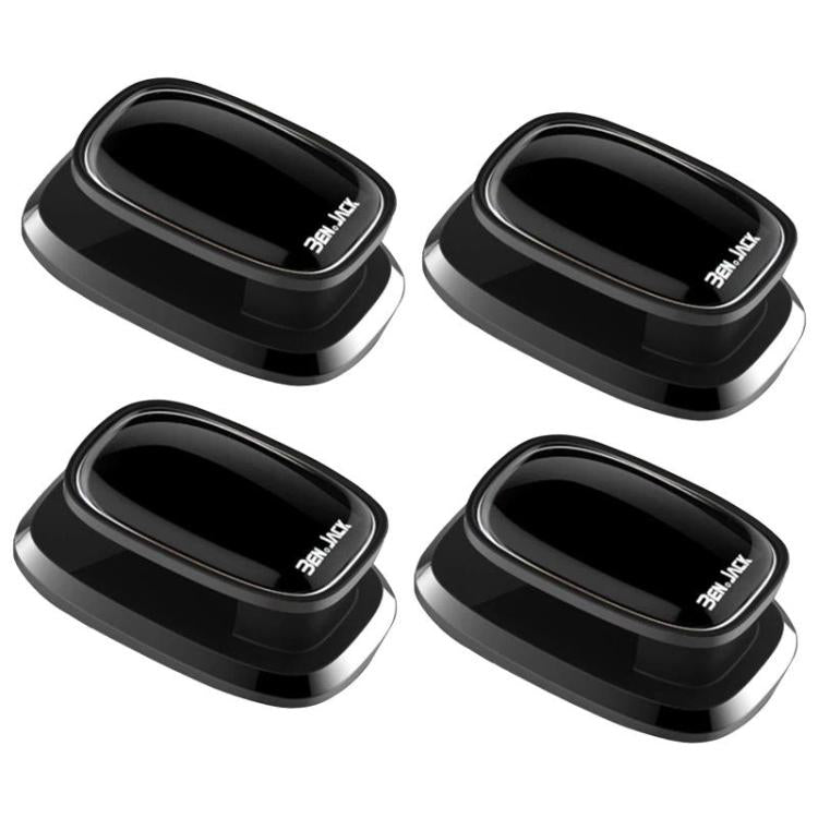 Set of 4 mini self-adhesive car hooks, black oval base with loop at top