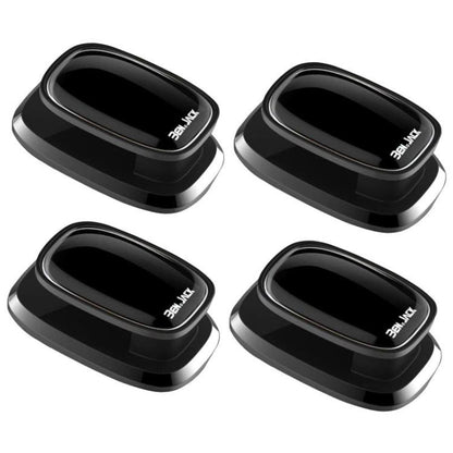 Set of 4 mini self-adhesive car hooks, black oval base with loop at top