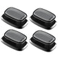 Set of 4 mini self-adhesive car hooks, silver-gray oval base with loop at top