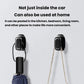 Two mini self-adhesive car hooks for home use, hanging items from oval bases
