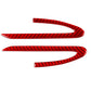 Red carbon-fiber style rearview mirror decorative sticker set, 2 curved strips