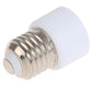 E27 screw base to lamp socket adapter, silver threads and white housing