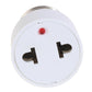 Round white lamp socket adapter with two prongs and red indicator dot