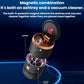 Portable car ashtray vacuum cleaner showing ashtray and vacuum together, black and gold