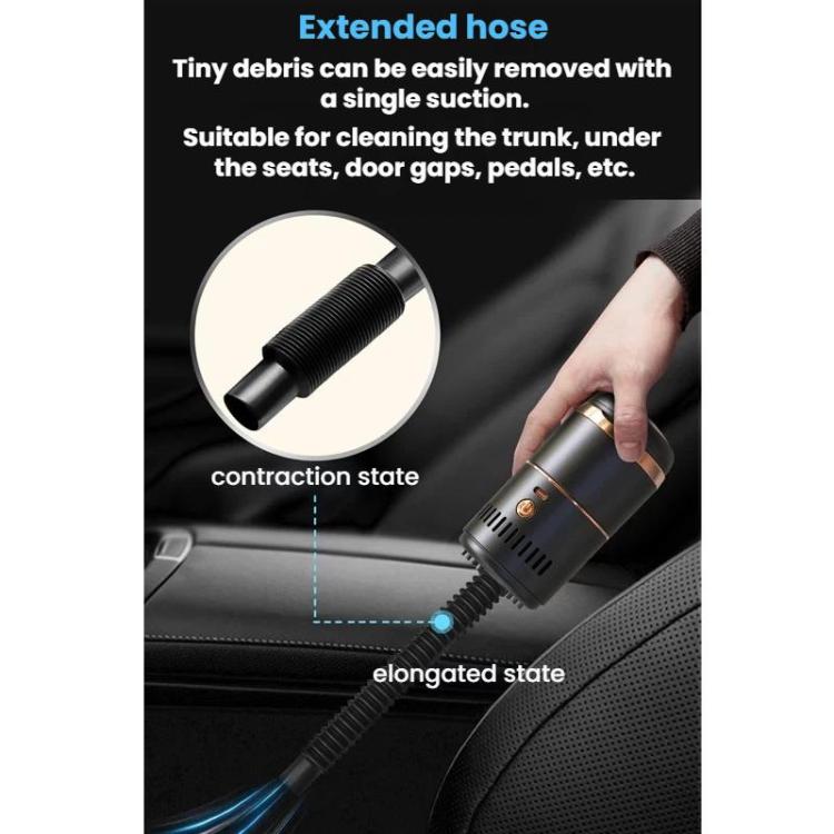 Portable car ashtray vacuum cleaner with extended hose attachment for car detailing