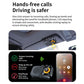 Visor-style Bluetooth car speaker with orange dial and call control button