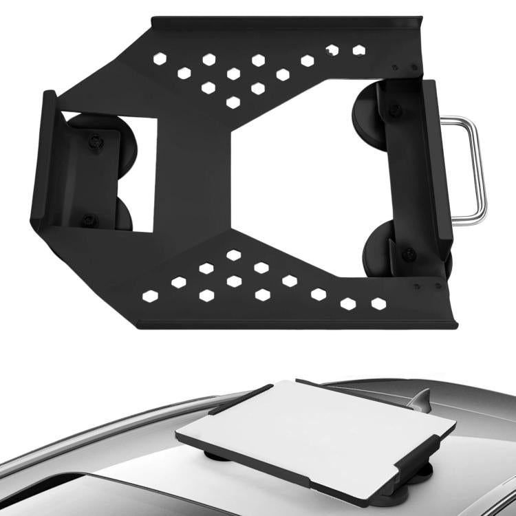 Black magnetic mounting bracket with two side arms and lifting handle