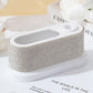Silver rhinestone manicure file storage case with white base and twin holder openings