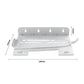 White wall-mount console organizer rack with dimensions labeled