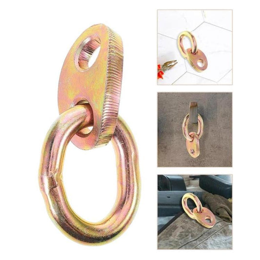 Zinc-plated steel lifting ring with large eye for lifting strap