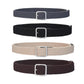 Woven canvas belts with square buckles in black, beige, brown, and gray