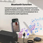 Black Bluetooth audio receiver with blue-lit control panel and connected cable