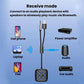Bluetooth audio receiver in receive mode with USB and AUX audio cables, black