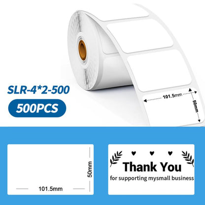Phomemo white 4x2 thermal shipping label stickers, 500 pcs on roll