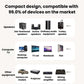 Compact Bluetooth audio adapter with digital display for speakers, TV, and computers.