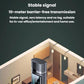 Bluetooth audio adapter with LED display on a tabletop, compact receiver/transmitter device
