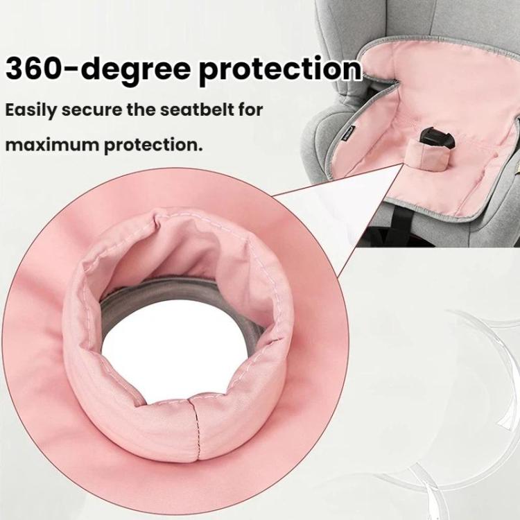 Pink waterproof car seat protector pad with circular seatbelt opening