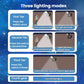 Solar LED wall light showing multiple lighting mode controls, black
