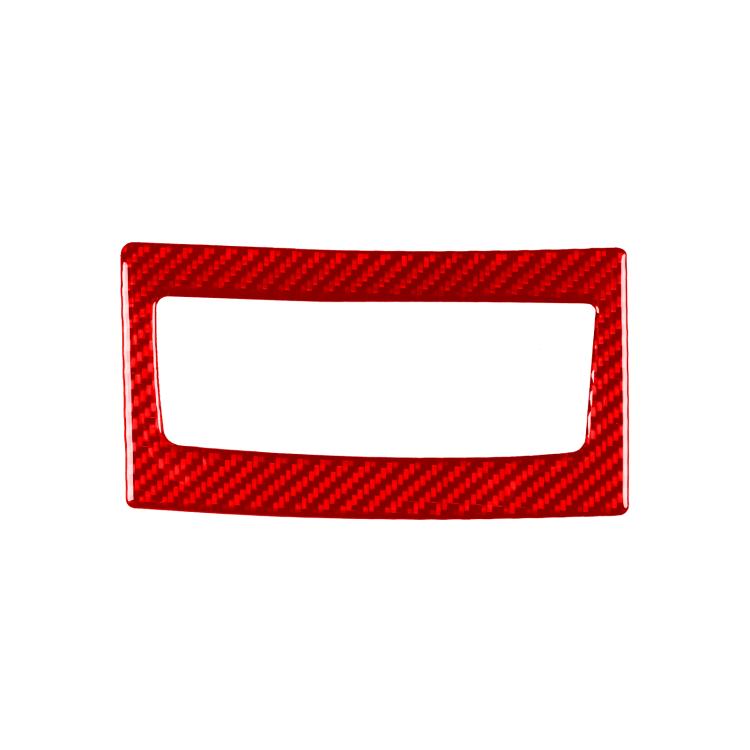 Rear air vent frame sticker, carbon-fiber red with rectangular cutout