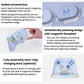 Light blue wireless controller with top M button and optional charging dock base