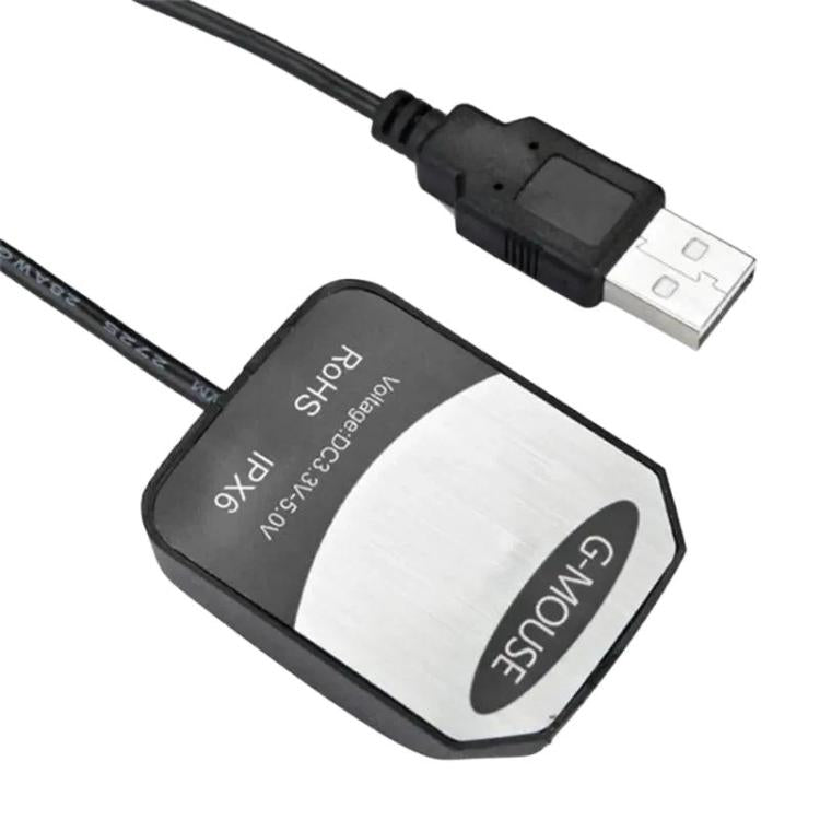 Black GPS USB navigation positioning module with cable and G-MOUSE logo