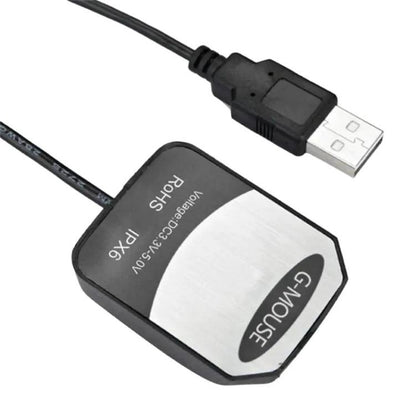 Black GPS USB navigation positioning module with cable and G-MOUSE logo