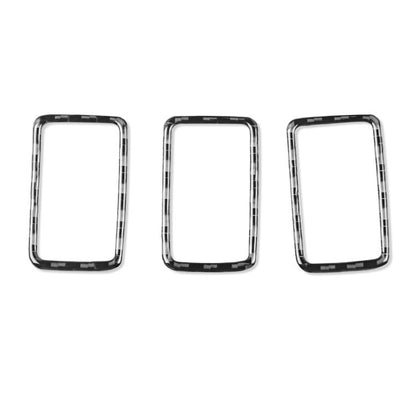Car height adjustment decorative sticker set with 3 black rectangular outline frames