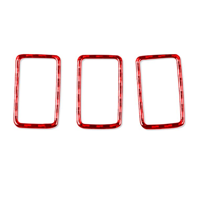 Car height adjustment decorative sticker set with 3 red rectangular outline frames