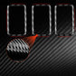 Car height adjustment decorative stickers, 3 black frames with red outline accents