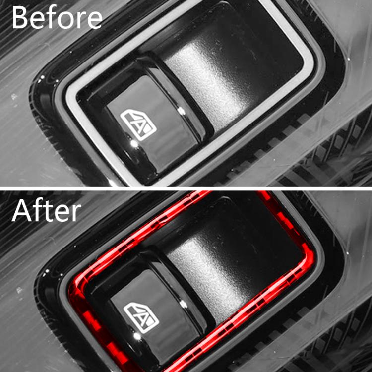 Car height adjustment decorative sticker with red outlined rectangular frame