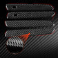 Red and black carbon-fiber style car door handle decoration stickers, four-piece set