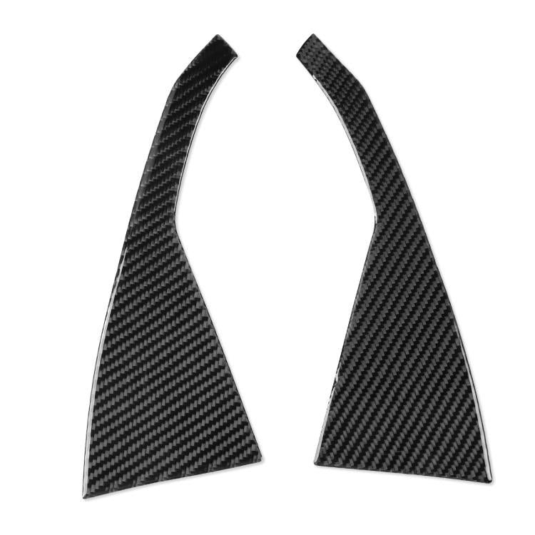 Black carbon-fiber style rear door panel decorative stickers, 2-piece set