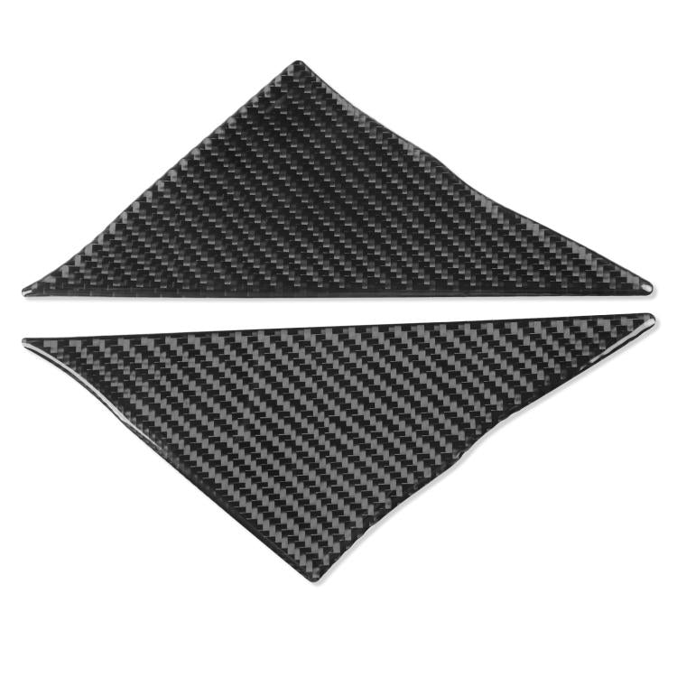A-pillar decorative sticker pair with carbon-fiber pattern, black