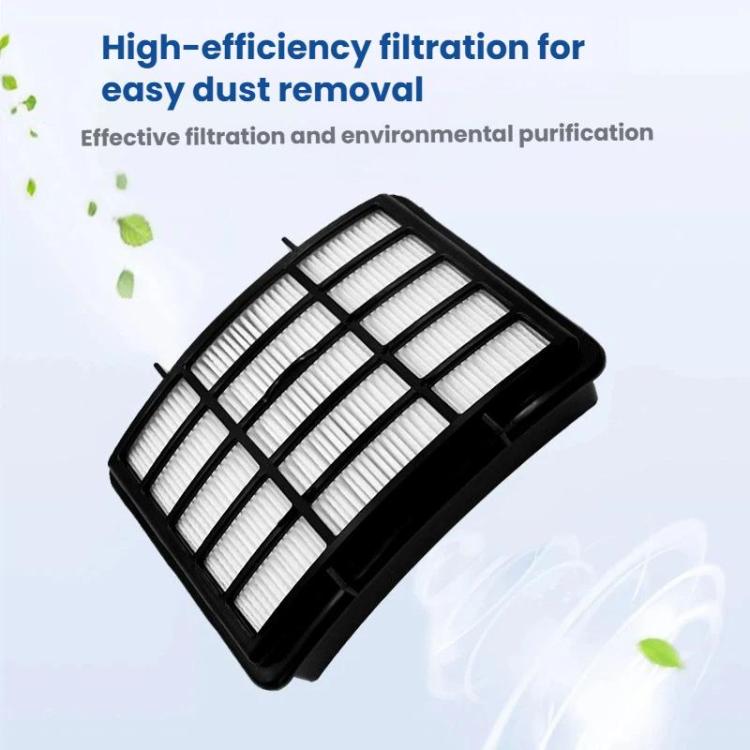 Vacuum filter frame with white pleated filter media