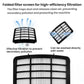 Pair of vacuum filter screens with pleated grid and protective frame