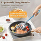 Stainless steel slotted spatula with long ergonomic handle, anti-slip grip