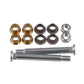Door hinge bushing repair kit showing bronze, dark, and steel components with pins