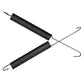 Dishwasher door coil spring set with two black metal springs and U-shaped wire hooks