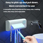 White toothbrush sanitizer stand with blue UV light as a hand places a toothbrush