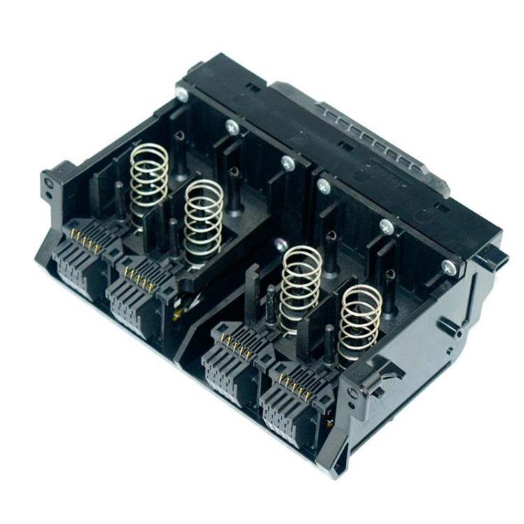 Printer printhead replacement module with black housing, circuit blocks, and coil springs