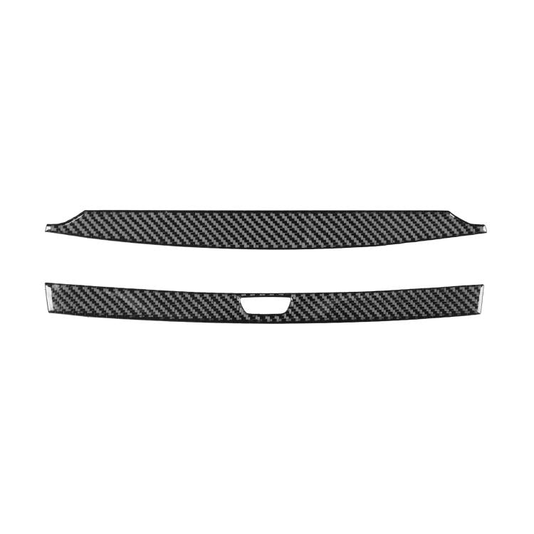 Black carbon-fiber navigation panel trim sticker set, two-piece design