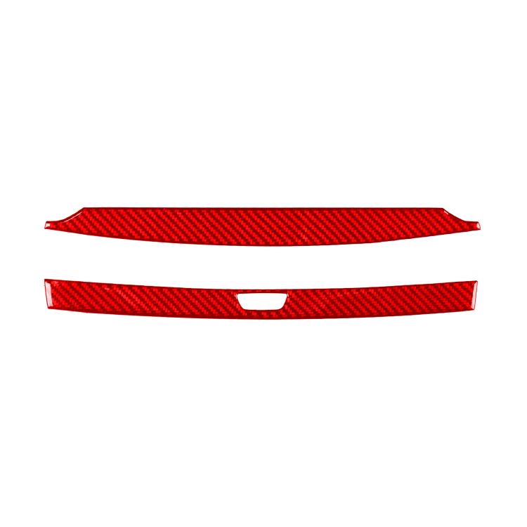 Red carbon-fiber navigation panel trim sticker set, two-piece design