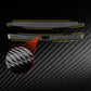 Black carbon-fiber texture navigation trim sticker set with highlighted edges