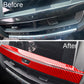 Red carbon-fiber navigation panel trim sticker set installed on dashboard