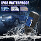 Car projector headlight bulb with blue core, black housing, splash-resistant design