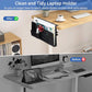 Black laptop holder-style side desk storage rack with pen and accessory pockets