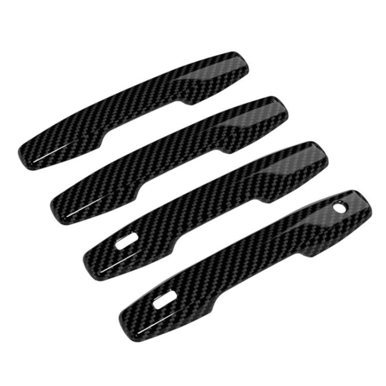 Carbon-fiber style door handle covers, 4-piece set, textured black finish