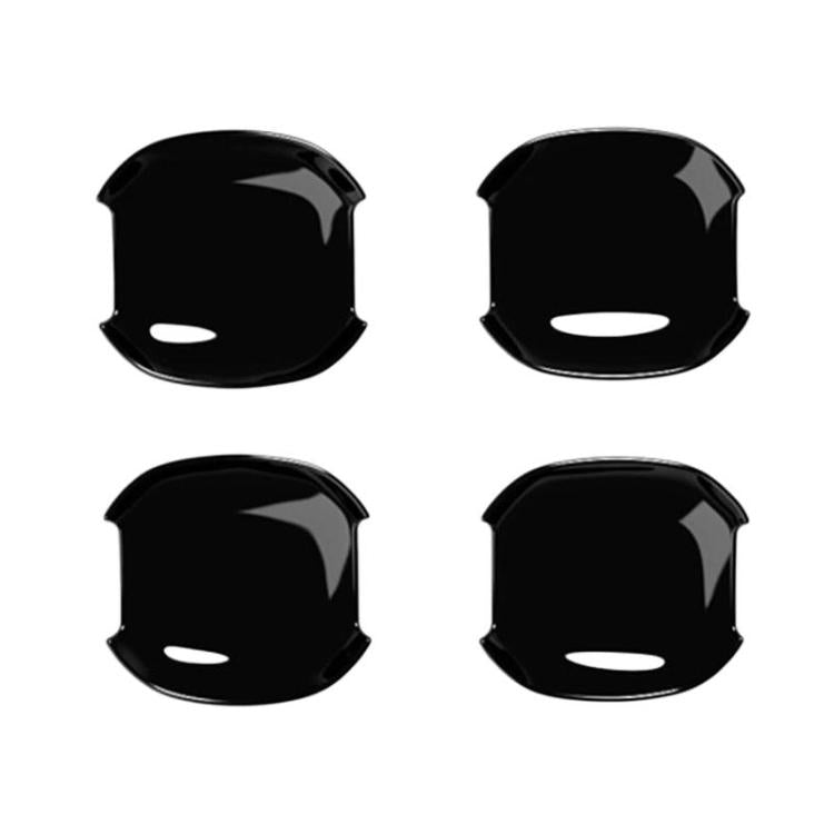Black anti-scratch car door cup protector stickers, 4-piece set