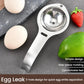 Stainless steel egg separator tool with round strainer cup and long handle
