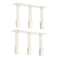 Under-cabinet inverted cup holder rack, white, two rows of 3 holders with angled arms